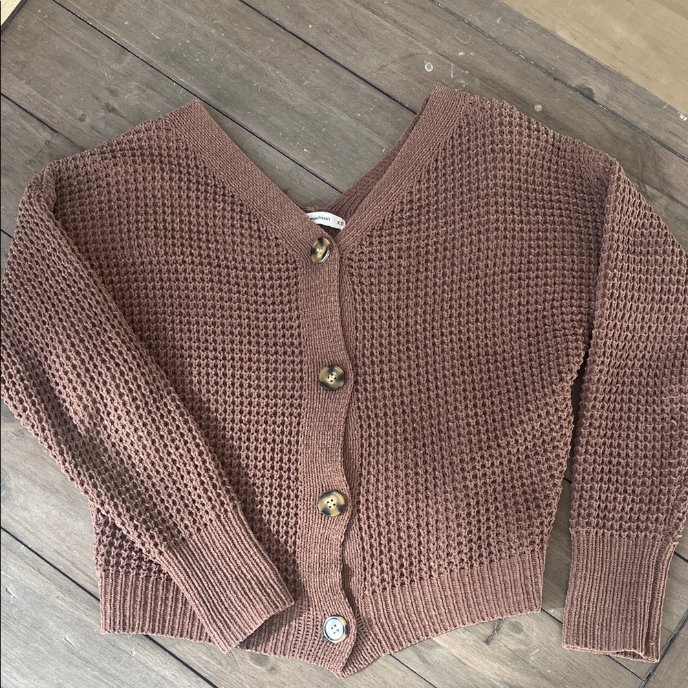 Moon & Madison Brown Knit Cardigan